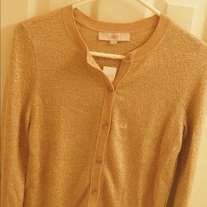 LOFT longsleeve crewneck golden button up cardigan